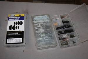 lot 157 image: Cotter Pin Assortment, Storehouse Woodruff Key Assortment 80-pc, Metal Insert Assortment