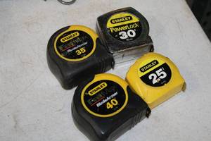 lot 178 image: Lot of (4) Stanley Assorted Tape Measures