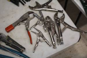 lot 212 image: Lot of (6) Assorted Locking Pliers