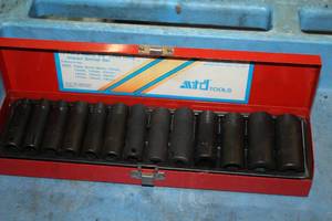 lot 274 image: Fractional 12-drive Professional Metric Deep Impact Socket Set 13-piece ATD-4401 with Case