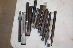 lot 322 image: Lot of (13) Assorted Punches and Chisels