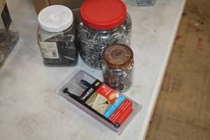 lot 347 image: Lot of (4 Containers) Assorted Hardwares - Fasteners, Nuts, Bolts, Screws