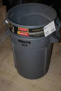 lot 32 image: Lot of (2) Rubbermaid Brute 32-Gallon Commercial Garbage Cans