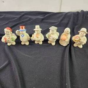 lot 3 image: Lot Of Six Lenox Holiday Snowmen 3.5 Christmas 4th Of July Halloween Thanksgiving Graduation May Flowers
