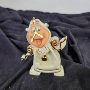 lot 11 image: Lot Of Two Disney Lenox Figures Cogsworth Right On Time And Mrs. Potts & Chip