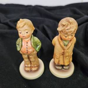 lot 13 image: Lot Of Two Hummel Figurines #848 Steadfast #848 Too Shy To Sing 4 Tall