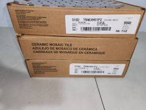 36 sheets suede gray glossy hexagon mosiac tile