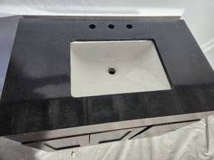 36x22 espresso vanity with granite sink top