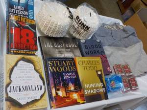 Misc. Lot - New Shower Curtain, Wax Cubes, Books, Coffee Filters and Scotch Brite