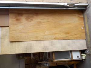Pegboard, Misc. Sheets of Wood, Various Sizes- some used for signs