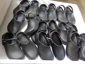 9 pair new size 535 Black Clogs