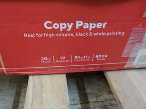 5000 sheets Tru Red 8.5 x 11 White Copy Paper