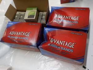 6 Printer 20s and 3 lb. Boxes Advantage Rubber Bands