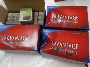 6 Printer 20s and 3 lb. Boxes Advantage Rubber Bands