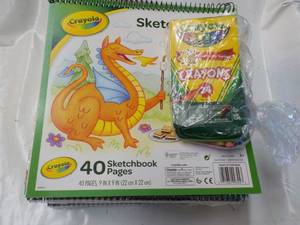 25 x 40 page Crayola Sketchbooks plus Crayons