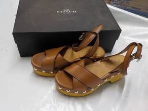 Coach size 5.B Astor Semi Matte Calf Saddle Sandals