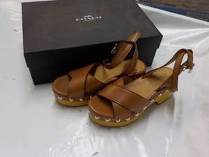 Coach size 5.B Astor Semi Matte Calf Saddle Sandals