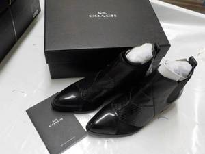 Coach Size 5M Suffolk Patchwork Black Short Boots