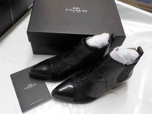 Coach Size 5M Suffolk Patchwork Black Short Boots