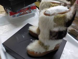 Coach size 7m Morton Calf Shearling Mix Saddle Natural Boots