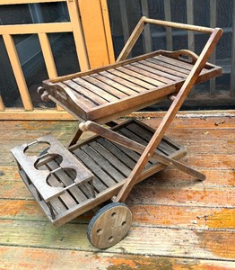 lot 56 image: Charming Wooden Patio Cart