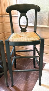 lot 59 image: Pair of Pottery Barn Caned Seat Stools