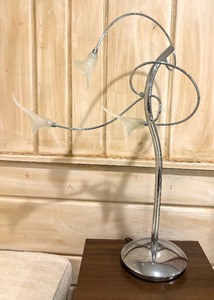lot 68 image: Adjustable Orchid Frosted Glass Polished Chrome Lamp by Searchlight