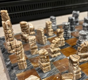 lot 101 image: Marvelous Marble Chess Set