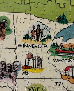 lot 107 image: Framed United States Parks and Monuments Puzzle