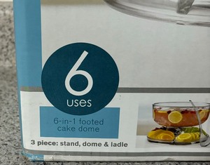 lot 162 image: New Daily Ware 6 in 1 Footed Cake Dome