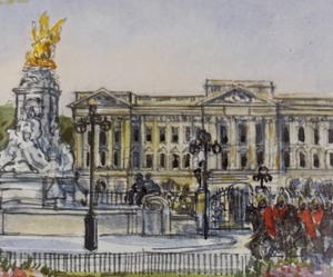 lot 169 image: The Guards at Buckingham Palace Limited Edition Unframed Print by Dorothy Lloyd Griffiths