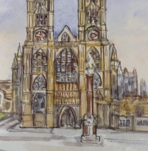 lot 110C image: Westminster Abby Limited Edition Unframed Print by Dorothy Lloyd Griffiths
