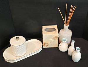 lot 132 image: Pretty White Vanity Grouping & More