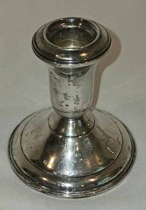 lot 152 image: Pair of Weighted Sterling Silver Candlesticks