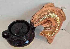 lot 210 image: Vintage Bean Crock & More