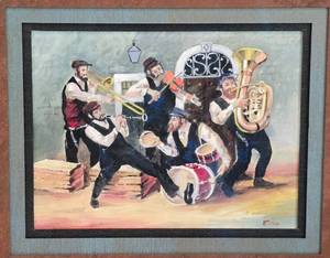 lot 213 image: Framed Signed Watercolor Under Glass