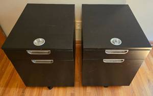 lot 228 image: Pair of Compact Rolling File Cabinets