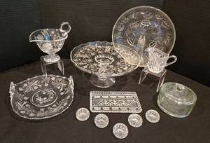 lot 271 image: Stunning Vintage Crystal & Glassware Collection, Including Fostoria, Viking and more