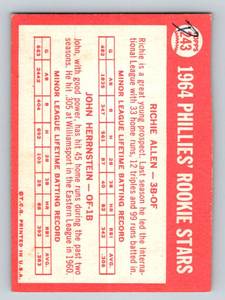 lot 11 image: 1964 Topps Richie Allen RC Phillies Rookie Stars #243 Vintage Rookie Baseball Card