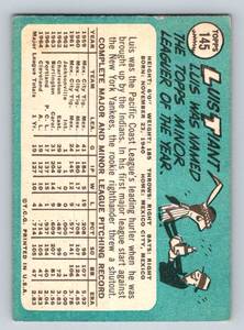 lot 13 image: Luis Tiant RC 1965 Topps #145 Rookie Vintage Baseball Card