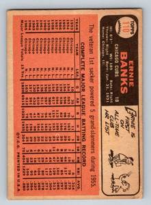 lot 16 image: Ernie Banks 1966 Topps #110 Vintage Baseball Card