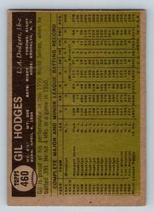 lot 18 image: Gil Hodges 1961 Topps #460 Vintage Baseball Card