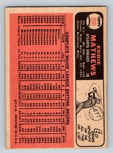 lot 19 image: Eddie Mathews 1966 Topps #200 Vintage Baseball Card