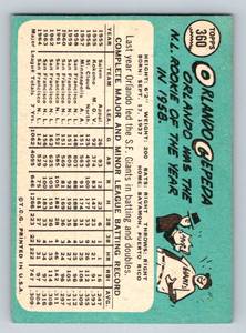 lot 22 image: Orlando Cepeda 1965 Topps #360 Vintage Baseball Card