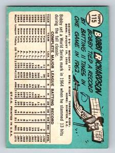 lot 48 image: Bobby Richardson 1965 Topps #115 Vintage Baseball Card