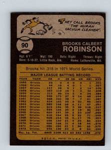 lot 49 image: Brooks Robinson 1973 Topps #90 Vintage Baseball Card