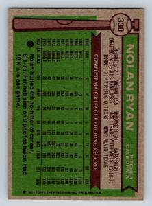 lot 51 image: Nolan Ryan 1976 Topps #330 Vintage Baseball Card