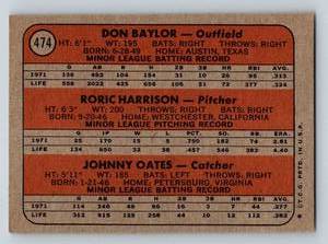lot 69 image: Don Baylor RC 1972 Topps Orioles Rookie Stars #474 Vintage Baseball Card
