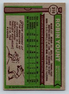 lot 72 image: Robin Yount 1976 Topps #316 Vintage Baseball Card