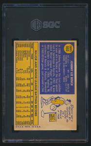lot 4 image: Johnny Bench 1970 Topps #660 SGC Graded 4 VG-EX Vintage Baseball Card